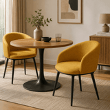 Modern Dining Armchair — Multi-Colour Leather & Fabric Upholstery - StoolTopia