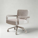 Modern Fabric Swivel Office Chair | Fixed Armrests, 360° Swivel, 150kg Rated - StoolTopia