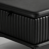 Modern Faux Leather Entryway Storage Bench – Gray & Beige - StoolTopia