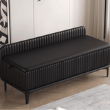 Modern Faux Leather Entryway Storage Bench – Gray & Beige - StoolTopia