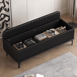 Modern Faux Leather Entryway Storage Bench – Gray & Beige - StoolTopia