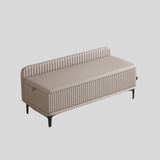 Modern Faux Leather Entryway Storage Bench – Gray & Beige - StoolTopia