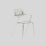 Modern Glossy Acrylic Armchair – Minimalist Dining & Café Chair with Chrome Frame - StoolTopia