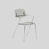 Modern Glossy Acrylic Armchair – Minimalist Dining & Café Chair with Chrome Frame - StoolTopia