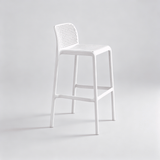 Modern Hollow-Back PP Bar Stool – Ergonomic High Chair with Breathable Raindrop Design, Multi-Colour Options for Bars, Cafés & Home Kitchen Islands - StoolTopia