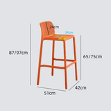 Modern Hollow - Back PP Bar Stool – Ergonomic High Chair with Breathable Raindrop Design, Multi - Colour Options for Bars, Cafés & Home Kitchen Islands - StoolTopia