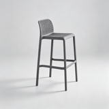 Modern Hollow-Back PP Bar Stool – Ergonomic High Chair with Breathable Raindrop Design, Multi-Colour Options for Bars, Cafés & Home Kitchen Islands - StoolTopia