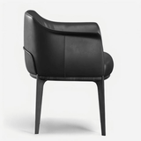 Modern Italian - Style Faux Leather Dining Armchair - Elegant Upholstered Chair with Arms - StoolTopia