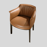 Modern Italian - Style Faux Leather Dining Armchair - Elegant Upholstered Chair with Arms - StoolTopia
