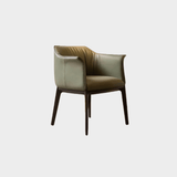 Modern Italian - Style Faux Leather Dining Armchair - Elegant Upholstered Chair with Arms - StoolTopia