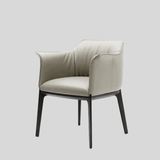 Modern Italian - Style Faux Leather Dining Armchair - Elegant Upholstered Chair with Arms - StoolTopia