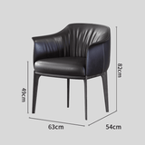 Modern Italian - Style Faux Leather Dining Armchair - Elegant Upholstered Chair with Arms - StoolTopia