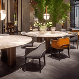 Modern Italian - Style Faux Leather Dining Armchair - Elegant Upholstered Chair with Arms - StoolTopia