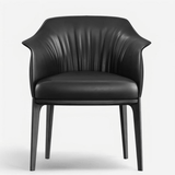 Modern Italian - Style Faux Leather Dining Armchair - Elegant Upholstered Chair with Arms - StoolTopia