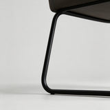 Modern Leather Dining & Vanity Chair – Metal Sled Base, Soft Cushioned Backrest, High-End Minimalist Seating for Dining Rooms, Bedrooms & Contemporary Interiors - StoolTopia