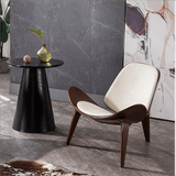 Modern Leather Sling Lounge Chair with Wooden Frame - StoolTopia