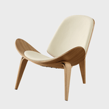 Modern Leather Sling Lounge Chair with Wooden Frame - StoolTopia