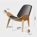 Modern Leather Sling Lounge Chair with Wooden Frame - StoolTopia