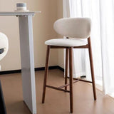 Modern Linen Upholstered Bar Stool with Solid Wood Base – Customizable Colors & Heights - StoolTopia