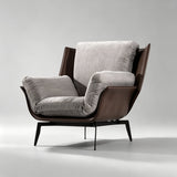 Modern Lounge Chair with Saddle Leather Base & Carbon Steel Legs - StoolTopia