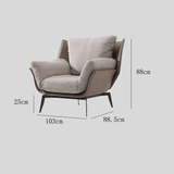 Modern Lounge Chair with Saddle Leather Base & Carbon Steel Legs - StoolTopia