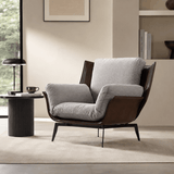 Modern Lounge Chair with Saddle Leather Base & Carbon Steel Legs - StoolTopia