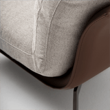 Modern Lounge Chair with Saddle Leather Base & Carbon Steel Legs - StoolTopia