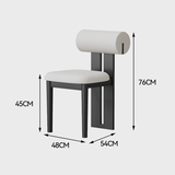 Modern Minimalist Chair with Upholstered Roll Backrest - StoolTopia