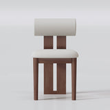 Modern Minimalist Chair with Upholstered Roll Backrest - StoolTopia