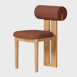 Modern Minimalist Chair with Upholstered Roll Backrest - StoolTopia
