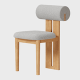 Modern Minimalist Chair with Upholstered Roll Backrest - StoolTopia