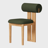 Modern Minimalist Chair with Upholstered Roll Backrest - StoolTopia