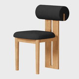 Modern Minimalist Chair with Upholstered Roll Backrest - StoolTopia