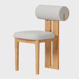 Modern Minimalist Chair with Upholstered Roll Backrest - StoolTopia