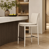 Modern Minimalist Counter & Bar Stool – Carbon Steel Frame, Microfiber Leather Upholstery, 65/75 cm Seat Height - StoolTopia