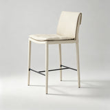 Modern Minimalist Counter & Bar Stool – Carbon Steel Frame, Microfiber Leather Upholstery, 65/75 cm Seat Height - StoolTopia
