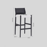 Modern Minimalist Mixed - Material Bar Stool – Saddle Leather Backrest, Breathable Cotton - Linen Seat & Solid Wood Frame for Kitchen Islands & Contemporary Interiors - StoolTopia