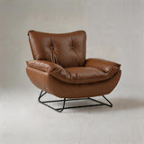 Modern Minimalist Upholstered Accent Chair with Ottoman for Living Room - StoolTopia