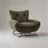 Modern Minimalist Upholstered Accent Chair with Ottoman for Living Room - StoolTopia