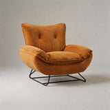 Modern Minimalist Upholstered Accent Chair with Ottoman for Living Room - StoolTopia