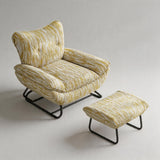 Modern Minimalist Upholstered Accent Chair with Ottoman for Living Room - StoolTopia