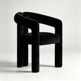 Modern Minimalist Velvet Armchair – Sculptural Tubular Design, Polar Fleece Upholstery - StoolTopia