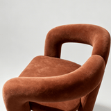 Modern Minimalist Velvet Armchair – Sculptural Tubular Design, Polar Fleece Upholstery - StoolTopia