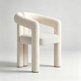 Modern Minimalist Velvet Armchair – Sculptural Tubular Design, Polar Fleece Upholstery - StoolTopia
