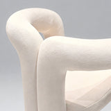 Modern Minimalist Velvet Armchair – Sculptural Tubular Design, Polar Fleece Upholstery - StoolTopia