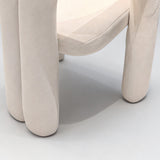 Modern Minimalist Velvet Armchair – Sculptural Tubular Design, Polar Fleece Upholstery - StoolTopia