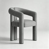 Modern Minimalist Velvet Armchair – Sculptural Tubular Design, Polar Fleece Upholstery - StoolTopia