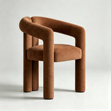 Modern Minimalist Velvet Armchair – Sculptural Tubular Design, Polar Fleece Upholstery - StoolTopia