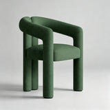 Modern Minimalist Velvet Armchair – Sculptural Tubular Design, Polar Fleece Upholstery - StoolTopia