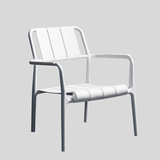 Modern Outdoor Lounge Armchair – All - Weather Stackable Patio Chair - StoolTopia